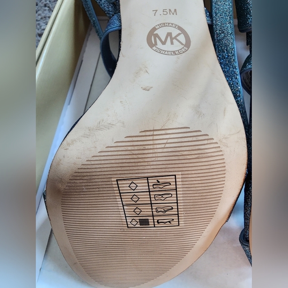 Micheal Kors Women's Astrid Colorblock Glitter Ankle-Strap Sandals - Blue - Picture 16 of 17